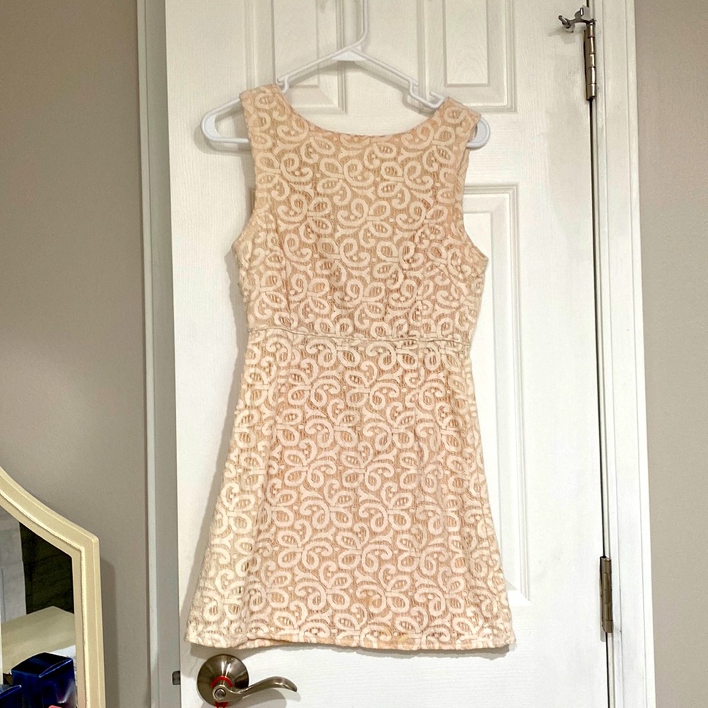 Nude Lace Mini Dress